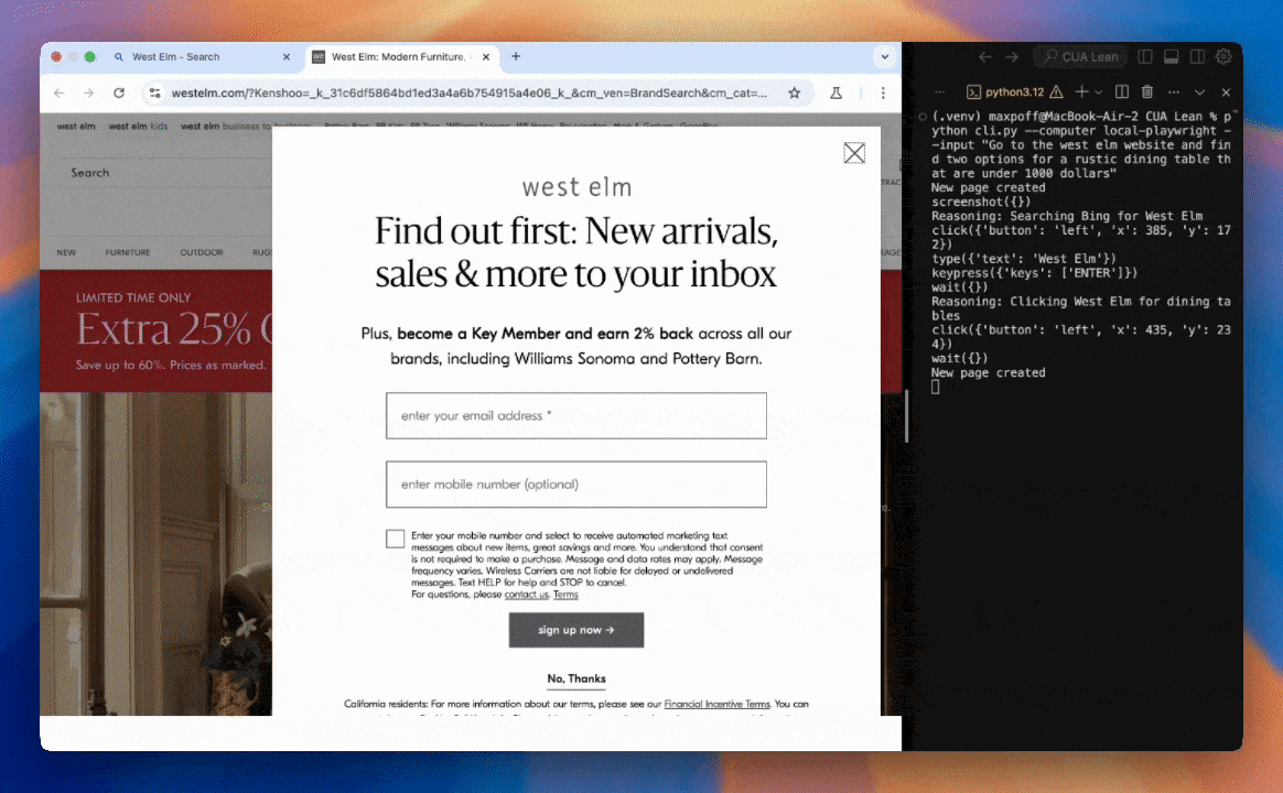 Computer-Using Agent Demo